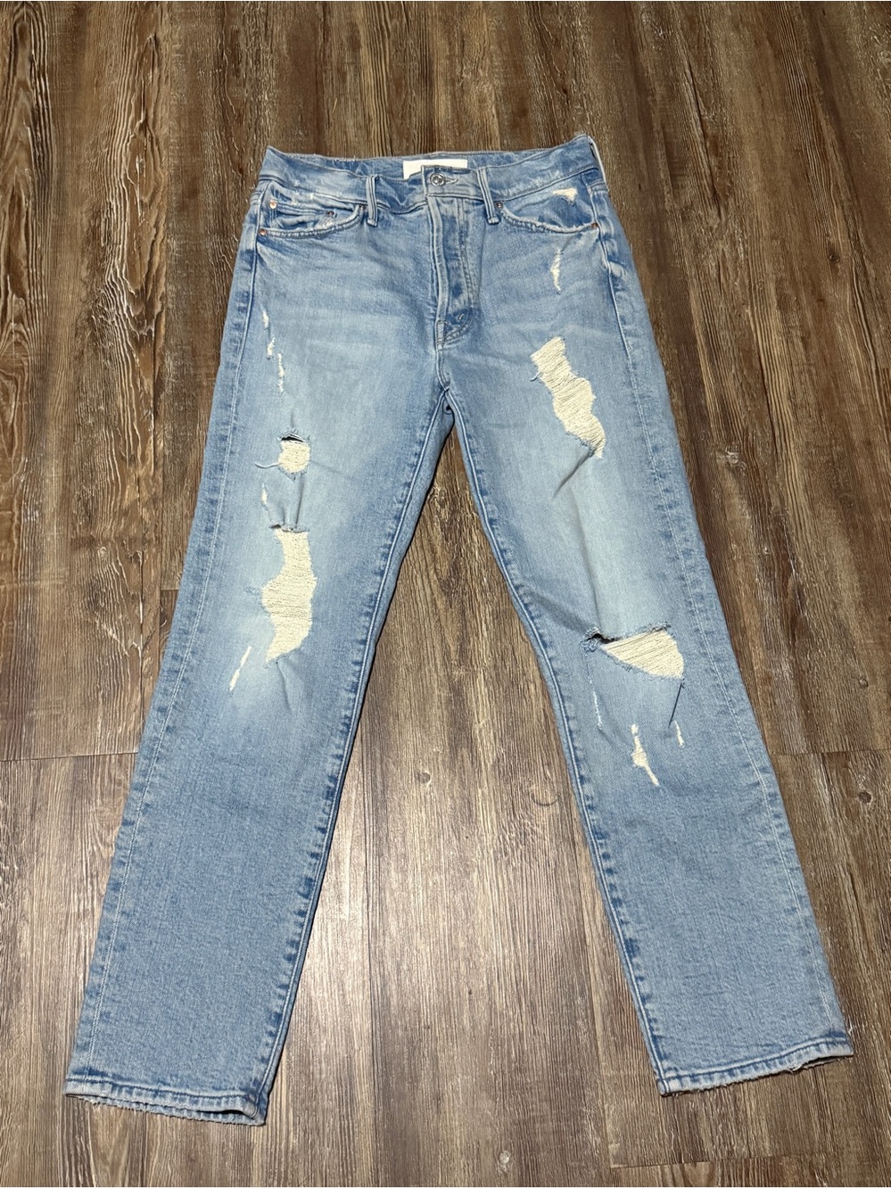 Mother Superior The Trickster Ankle Jeans Women's 26 Distressed in An Icy Confes